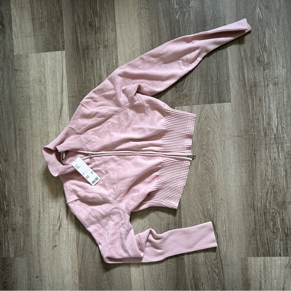 Urban Outfitters Light Pink Knit Zip-Up